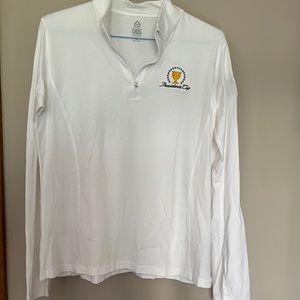 Tasc Performance Presidents Cup Quarter Zip White Pullover Jacket Size XL